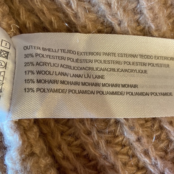 Chunky Knit Wool Blend Cardigan Sweater Designed in Spain S - Picture 10 of 13